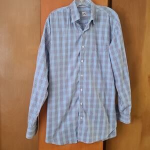 Mens Peter Millar Button Down LS Shirt Large 100% Cotton Casual Plaid